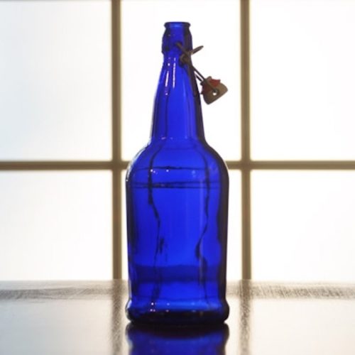 1 Liter Cobalt Blue EZ Cap Bottles - 12/Case